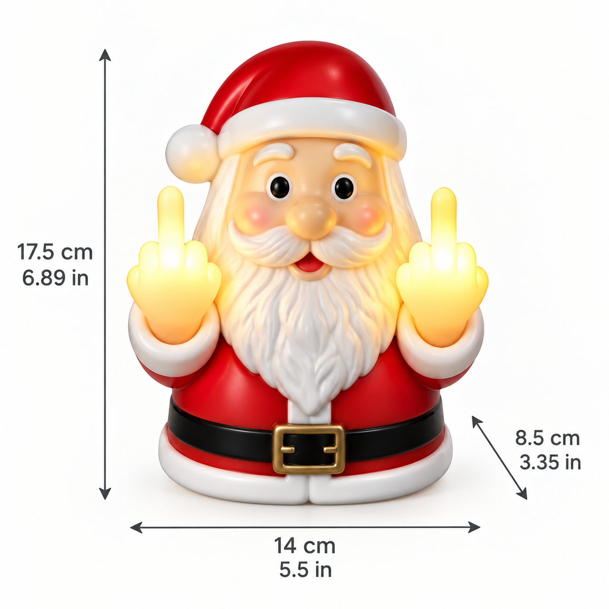 Naughty Santa LED Holiday Light dimensions