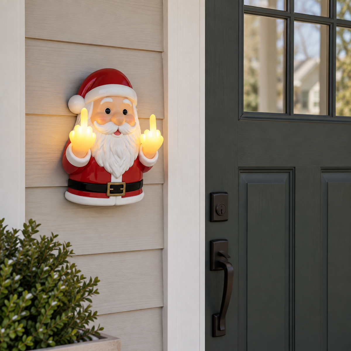 Naughty Santa Christmas outdoor decoration